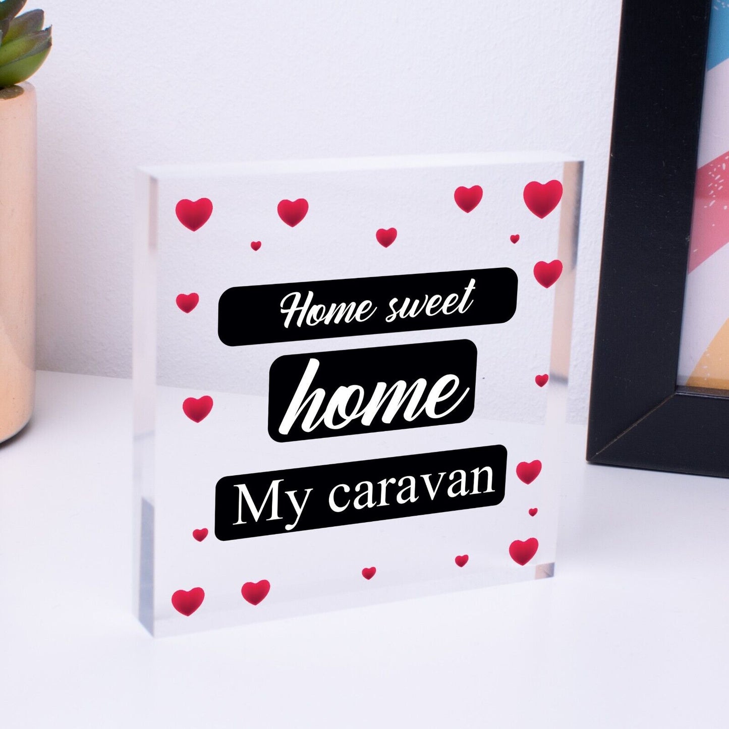 Caravan Home Sweet Home Wooden Plaque Funny Home Decor Shabby Chic Sign Gift