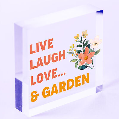 Live Love Laugh Hanging Garden Sign Novelty Plaque For Garden Shed Home Decor