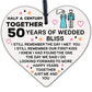 50th Wedding Anniversary Card Wood Heart Gift For Husband or Wife Thank You