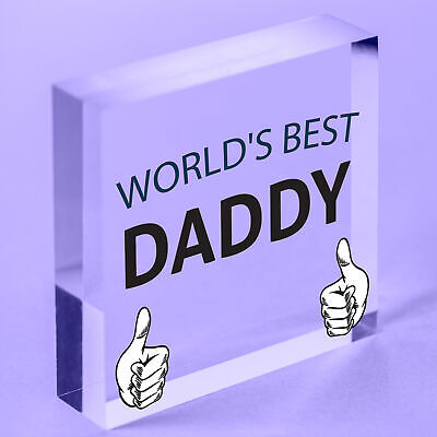 World's Best Daddy Hanging Plaque Sign Fathers Day Gift Cute Dads Love Present