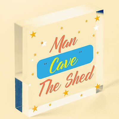 Man Cave AKA The Shed Novelty Wooden Hanging Plaque Sign Husband Boyfriend Gift