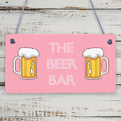 Home Bar Sign Pub Man Cave Sign Shed Hanging Plaque Alcohol Beer Friendship Gift