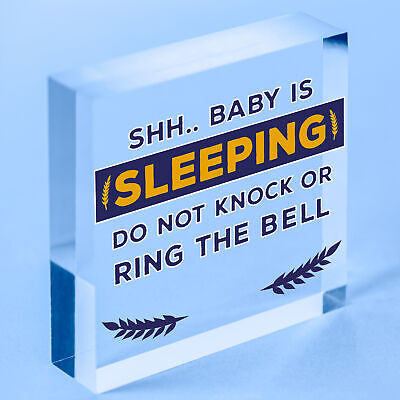 Shh.. Baby Is Sleeping Do Not Disturb Nursery Hanging Plaque Baby Door Cot Sign