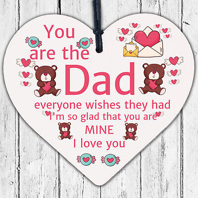 Dad Daddy Grandad Gift Wooden Heart Sign Birthday Gift For Dad Fathers Day Gifts