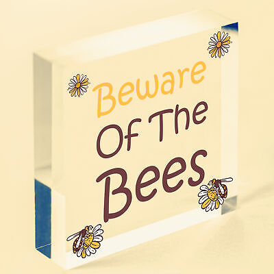 Beware Bees Apiarist Hive Business Garage Wooden Hanging Plaque Bee Sign Gift