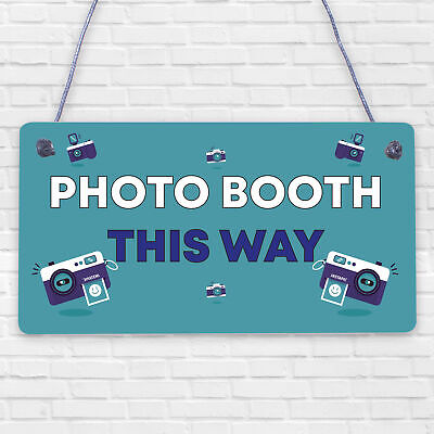 Photo Booth This Way Hanging Wedding Direction Decoration Arrow Plaque Sign