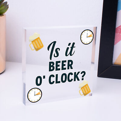 Beer Signs Beer O'Clock Hanging Garden Shed Sign Wall Pub Bar Plaque Friend Gift