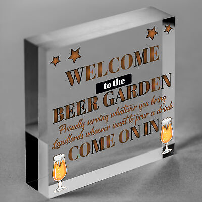 Chalk Welcome To The Beer Garden Hanging Wall Sign Landlord Pub Garden Sign Gift