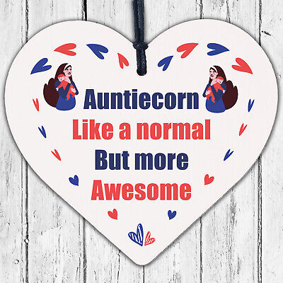 Unicorn Gift Acrylic Heart Plaque Novelty Christmas Gift For Auntie Sister Mummy