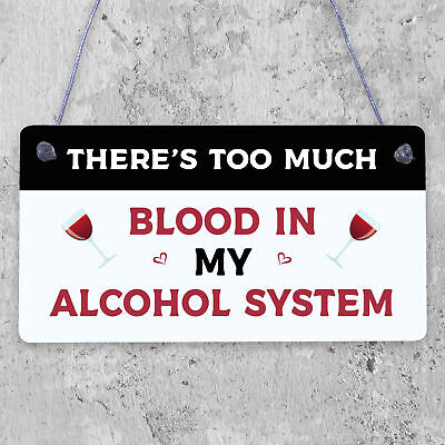 Alcohol System Funny Alcohol Man Cave Bar Pub Hanging Plaque Friend Beer Sign