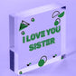 Silver Heart Tin Sister Gift Christmas Birthday Present To Say I Love You