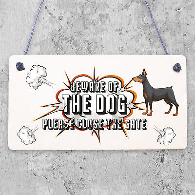 Beware Of The Dog Warning Sign Garden Gate House Door Hanging Outdoor Plaque