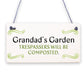 Grandad's Garden Plaque Garden Shed Summer House Sign Fathers Day Gift For Him