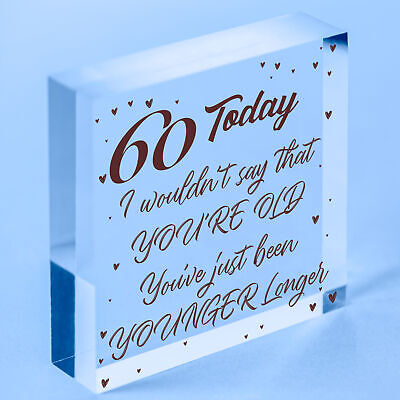 60th Birthday Gifts Funny Novelty Wood Heart Gift For Mum Dad Nan Grandad Uncle