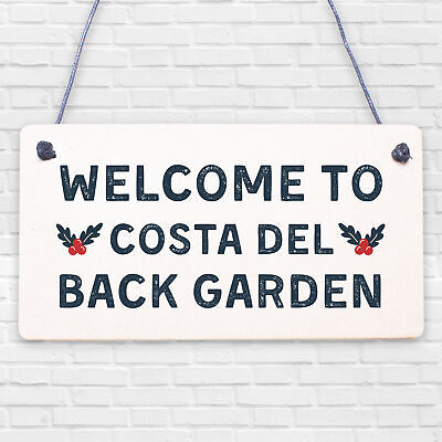 Funny Back Garden Sign Novelty Hanging Garden Shed Plaques Home Decor Signs