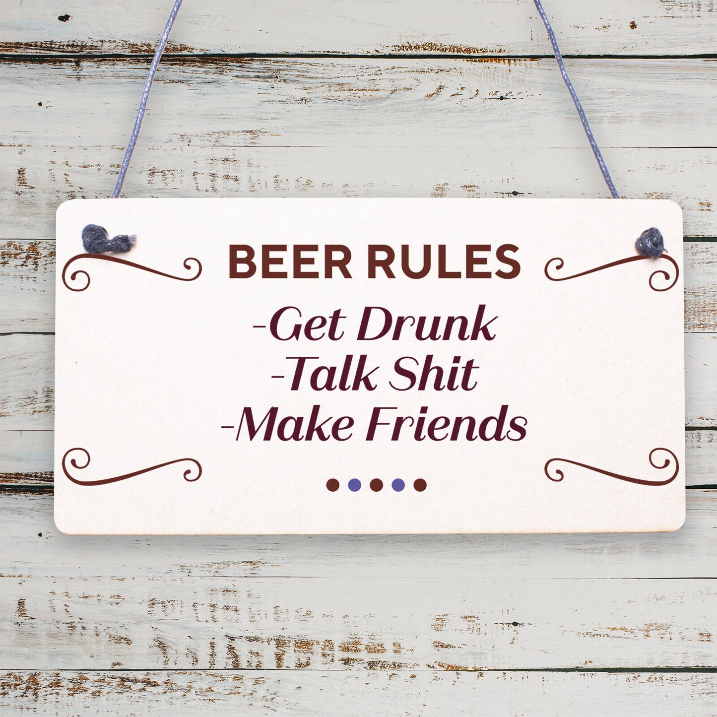 Beer Garden Rules Hanging Wall Signs Pub Garden Plaques Alcohol Friendship Gifts