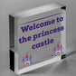 Princess Castle Plaque Door Playroom Bedroom Sign Gift Baby Girl Fairytale Decor