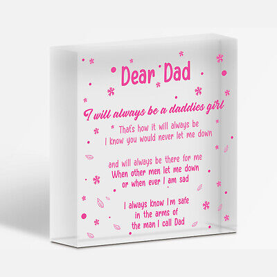 Daddies Girl Wood Heart Fathers Day Gift For Dad Birthday Gifts From Daughter