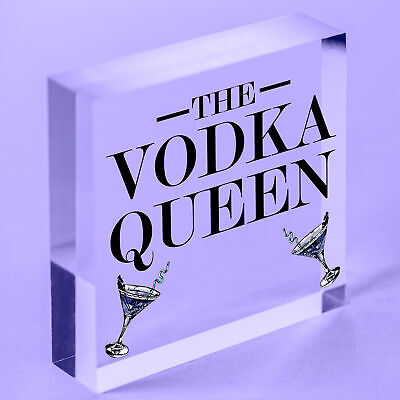 The Vodka Queen Funny Friendship Gift For Her Novelty Vodka Bar Home Bar Signs