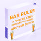 Bar Rules Still Standing Alcohol Beer Pub Plaque Funny Man Cave Sign Wall Gift