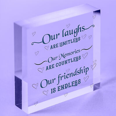 Friendship Best Friend Plaque Happy Birthday Heart Gift Mum Colleague Thank You