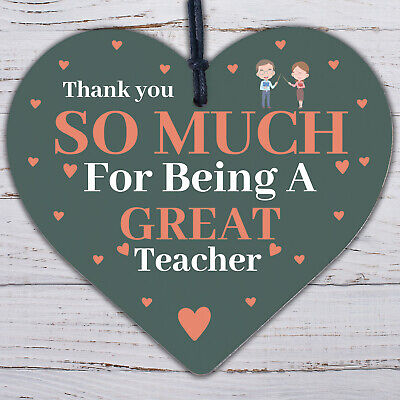 Thank You Teacher Gifts Wood Heart Teacher Appreciation Gifts Teacher Gift