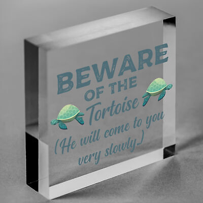 Beware Of The Tortoise Sign Hanging Wall Plaque Funny Pet Gift Turtle Sign Gift