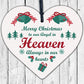 Christmas Heaven Heart In Memory Dad Mum Memorial Xmas Tree Bauble Decoration