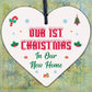 1st Christmas In Our New Home Hanging Wooden Heart Tree Decoration House Gift