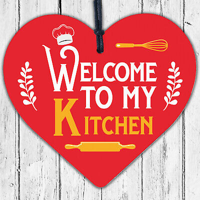 Welcome My Kitchen Plaque House Door Wall Sign Mum Dad Nan Grandad Birthday Gift