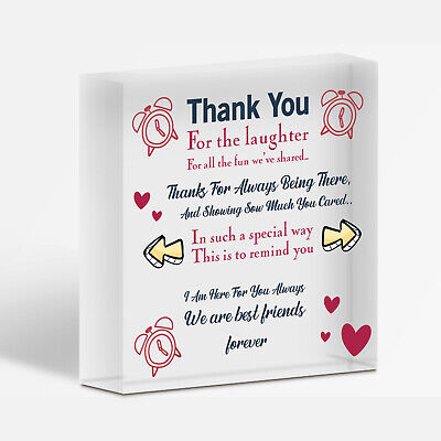 Friendship Best Friend Plaque Happy Birthday Heart Gift Mum Colleague Thank You