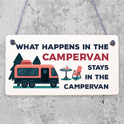 Campervan Camper Caravan Motorhome VW Gifts Travel Holiday Hanging Door Sign