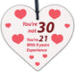 30th Birthday Gift Wood Heart Sign Novelty Gift For Friend Family Brother Sister