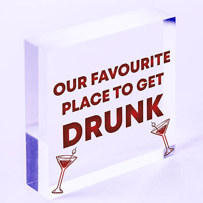 GET DRUNK HERE Home Bar Sign Man Cave Kitchen Wall Plaque FRIEND GIFT For Men