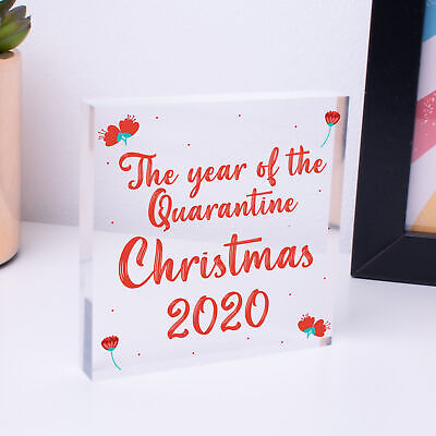 Quarantine 2020 Memory Christmas Tree Bauble Engraved Heart Xmas Decoration