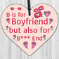 Boyfriend Funny Gifts For Birthday Christmas Wooden Heart Keepsake Plaque Gifts