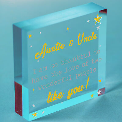 Auntie Gifts For Uncle Thank You Wooden Heart Plaque Chic Sign Birthday Presents