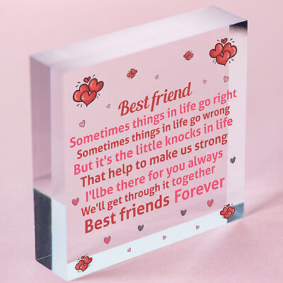 Best Friends Forever Friendship Hanging Heart Special Love Gift BFF Sign Present