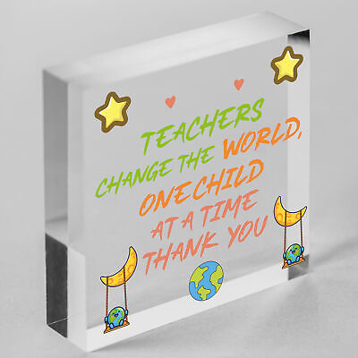 Teachers Change The World Wooden Hanging Heart Plaque Shabby Chic Thank You Gift