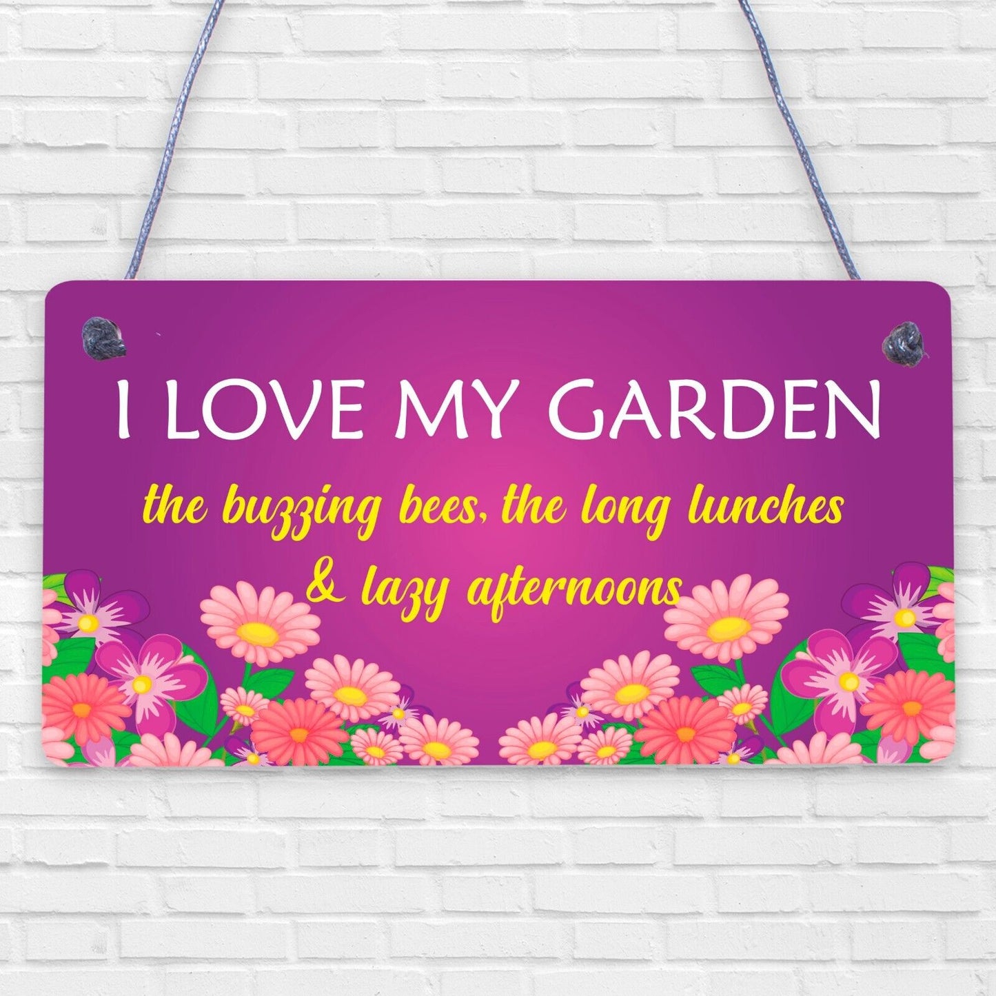 I Love My Garden Novelty Plaque SummerHouse Sign Gardening Shed Friendship Gifts