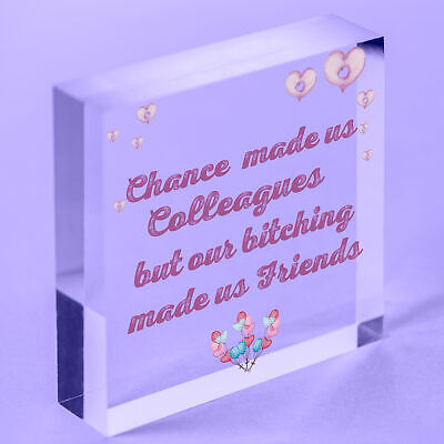 Colleague Friendship Leaving Work Gift Wooden Heart Plaque Friend Thank You Gift