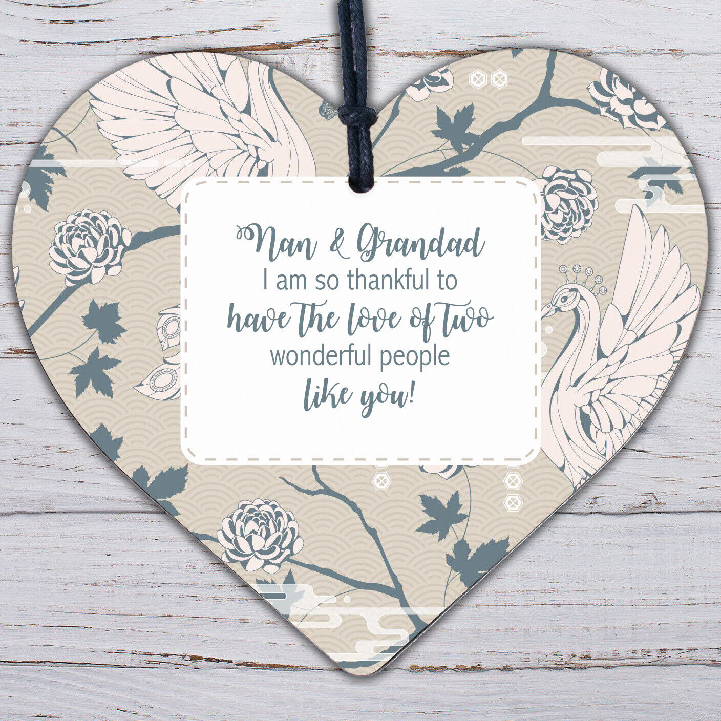 Birthday Christmas Gift For Nan And Grandad Wood Heart Thank You Gift Keepsake