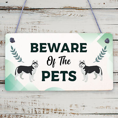 Beware Of The Pets Novelty Wooden Hanging Shabby Chic Plaque Gift Home Pet Sign