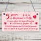 5th Wood Anniversary Card Plaque Five Year Anniversary Gift For Her Gift For Men