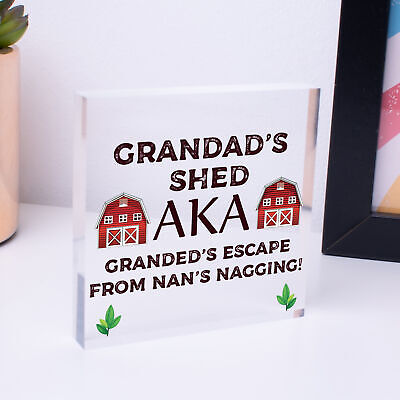 Funny Shed Sign For Grandad Hanging Garden Man Cave Sign Fathers Day Gift