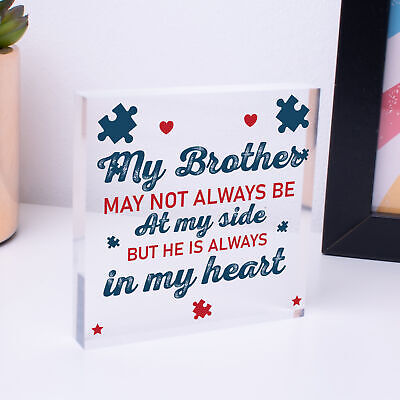 Special Gift For Brother Wood Heart Birthday Christmas Gift For Him Keepsake