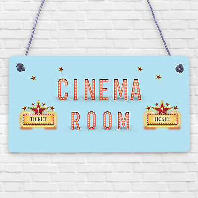 Cinema Room Home Theatre Gift For Mum Dad Man Cave Den Wall Plaque Gifts