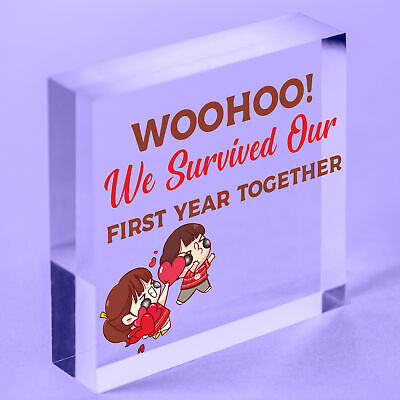 1st Anniversary Block First Anniversary Gift For Him Her Boyfriend Girlfriend