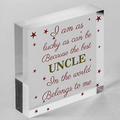 UNCLE BROTHER DAD Novelty Acrylic Block Birthday Christmas Gift For Uncle