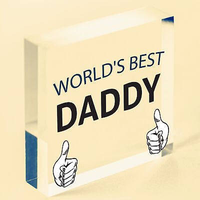 World's Best Daddy Hanging Plaque Sign Fathers Day Gift Cute Dads Love Present